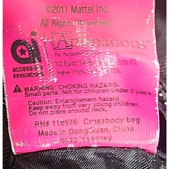 Animations Mattel Monster High Crossbody Bag Purse Black Pink Adjustable Strap - Picture 6 of 6